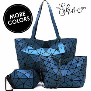 Lucent Geometric Prism Tote Set